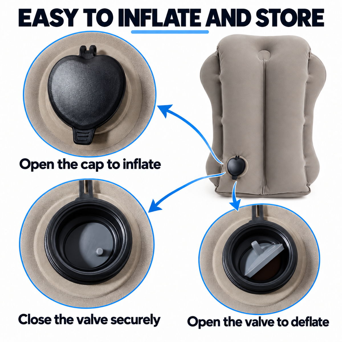 Inflatable Pillow to Sleep Anywhere